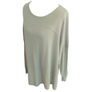 Old Navy Active Ultralite Go-Dry Lg Half Sleeve Sage Green Long Sleeve Side Slit